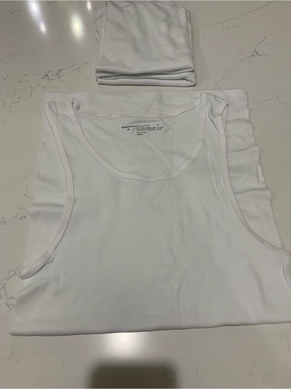 NWT (3-lot) Nordstrom Men's White Ribbed Tank Top Size M